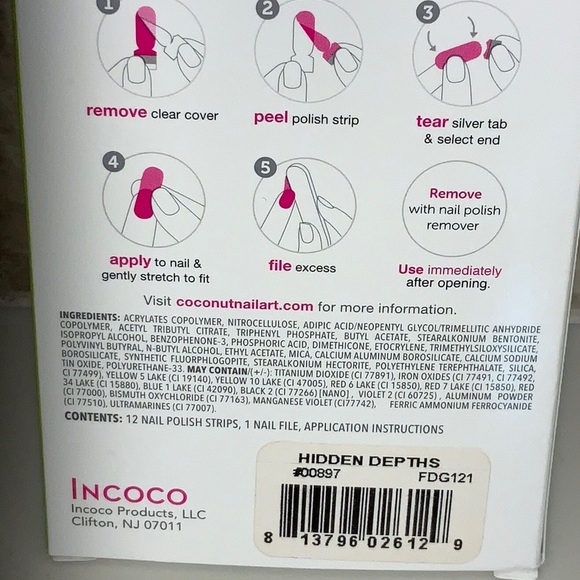Incoco Coconut Nail Wraps Art Strips Blue Ombré Glitter Hidden Depths NWT New - Picture 3 of 4